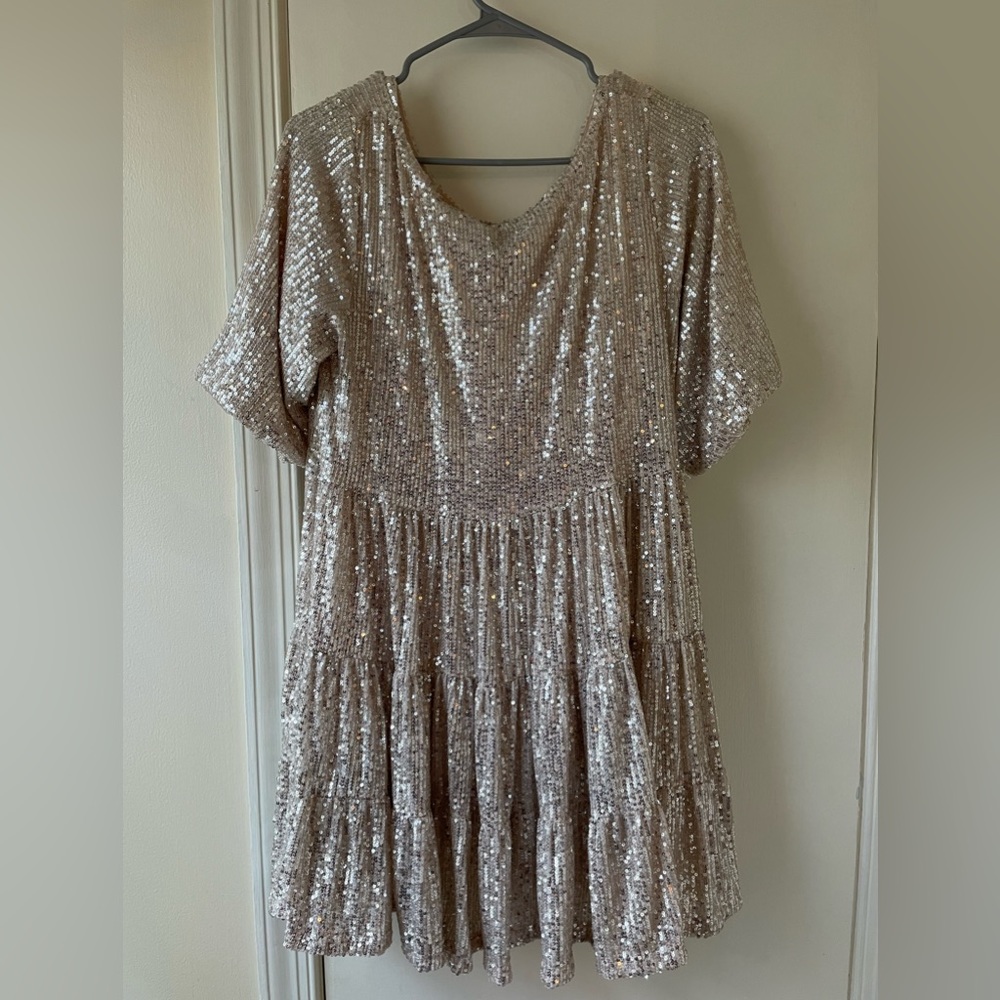 Champagne sequin dress Amazing Lace
